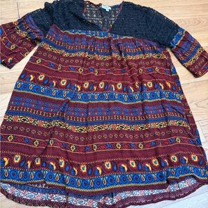 Umgee Tunic with Lace and unique pattern